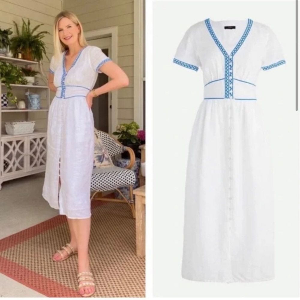 J.Crew Embroidered Linen Dress.